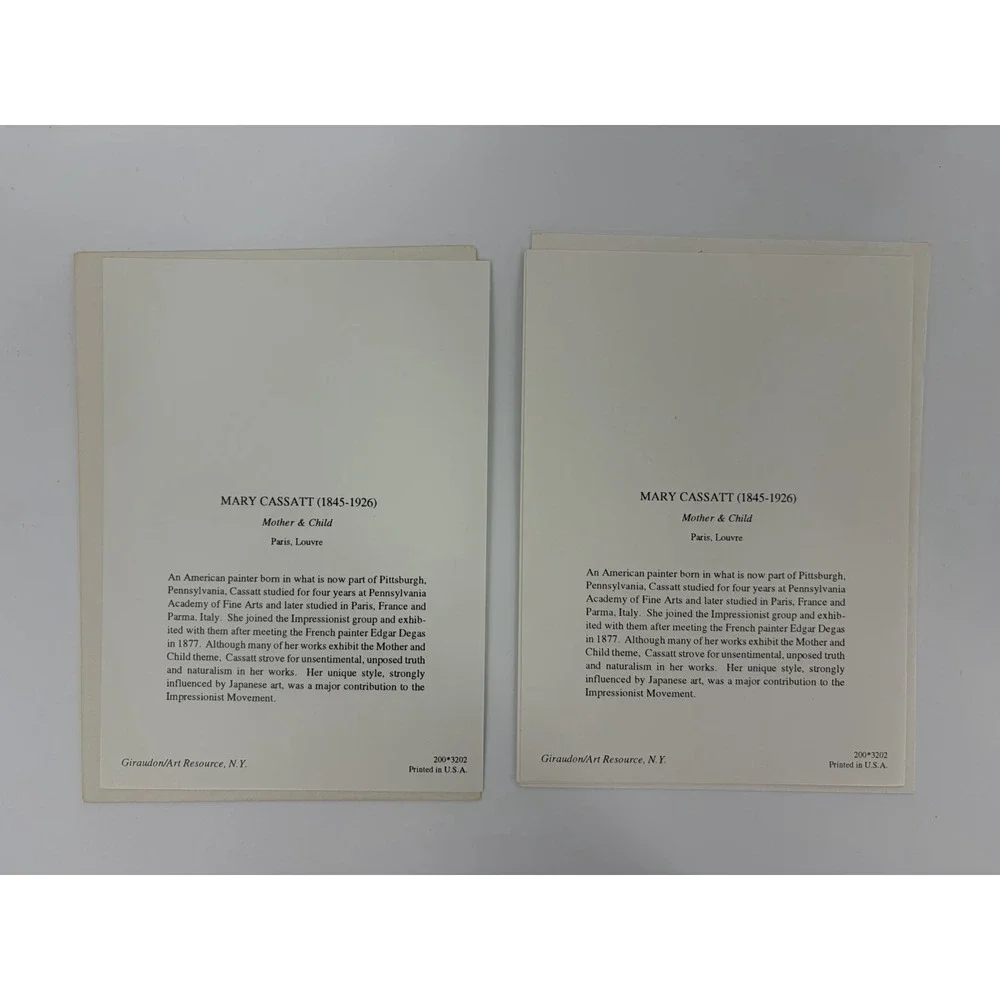 Mary Cassatt Blank Inside Greeting Note Cards and Envelopes Lot of 11 Cards
